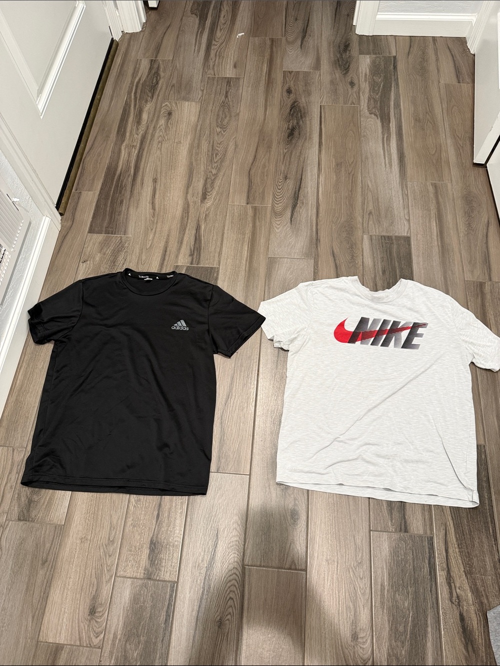 Adidas Black Active Tee & Nike White Logo Tee - Bundle